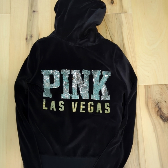 PINK Victoria's Secret | Tops | Victorias Secret Pink Las Vegas Bling Hoodie  | Poshmark